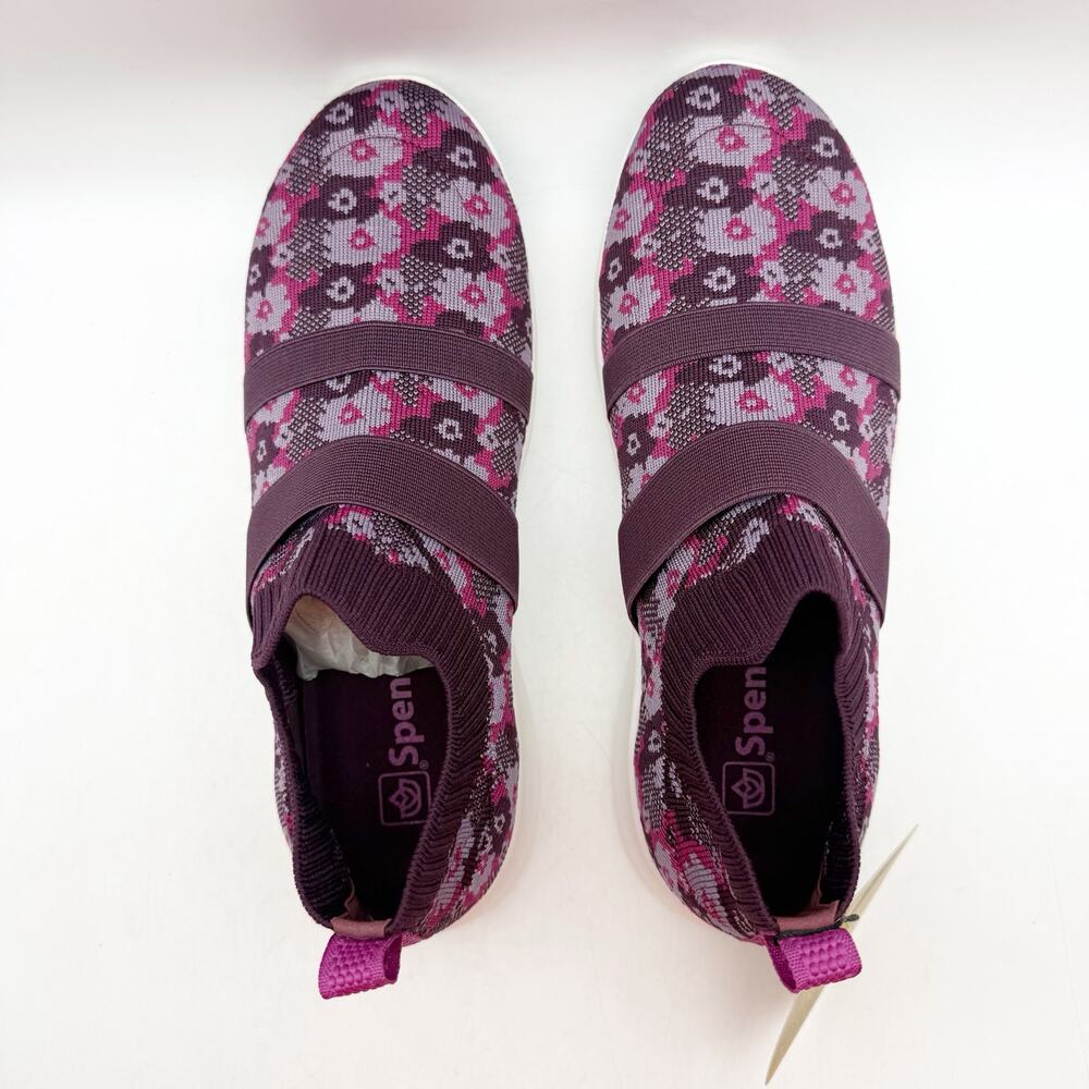 Spenco Womens Karma Stretch Sneakers US 9 M EU 39.5 Fuchsia Floral Purple NIB - Picture 10 of 12